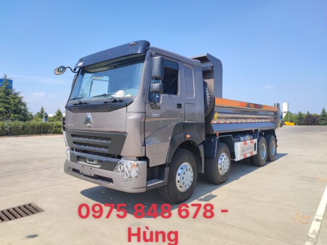 Xe ben Howo 4 chân thùng đúc