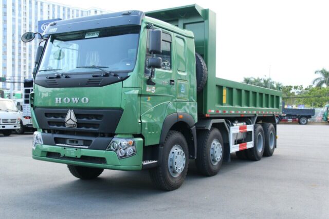 Xe ben Howo 4 chân V7G thùng vuông